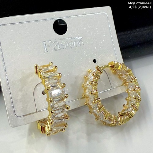 Сережки мед.сталь14К 10710 (2.3см)